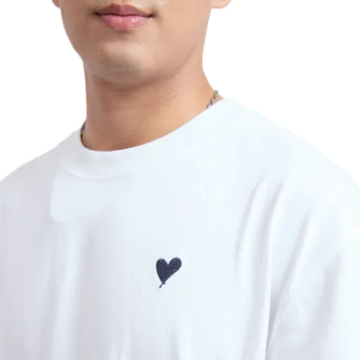 Áo thun Minimal Heart | White  - Thêu Tim  Navy | StepForward Collection - Hình ảnh 3