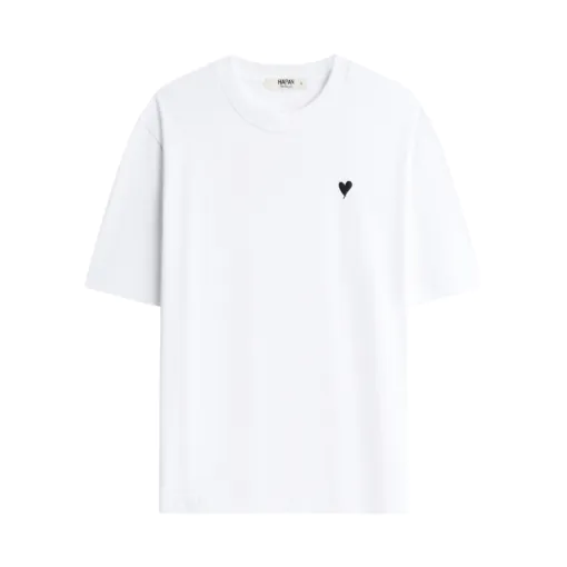 Áo thun Minimal Heart | White  - Thêu Tim  Navy | StepForward Collection