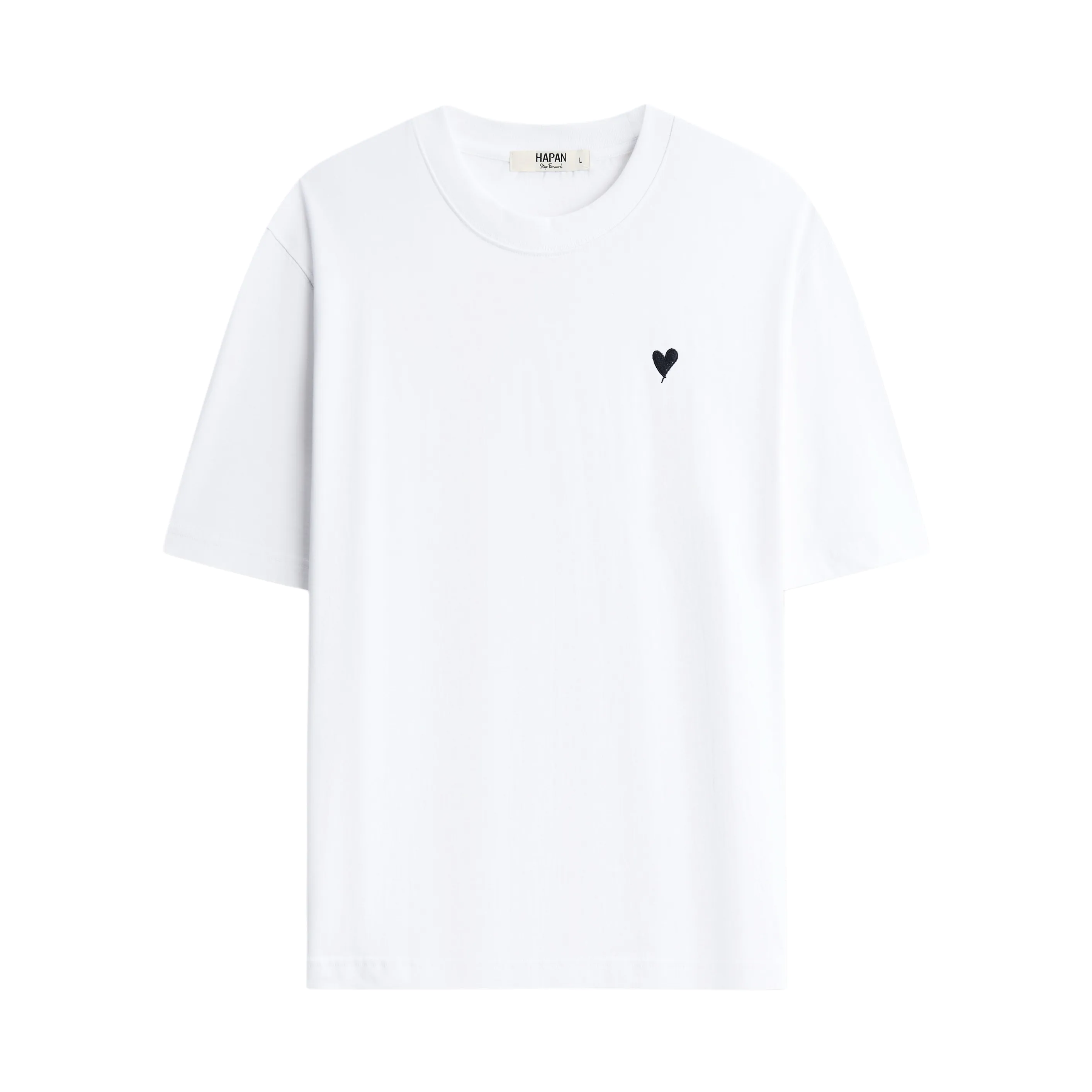Áo thun Minimal Heart | White - Thêu Tim Navy | StepForward Collection