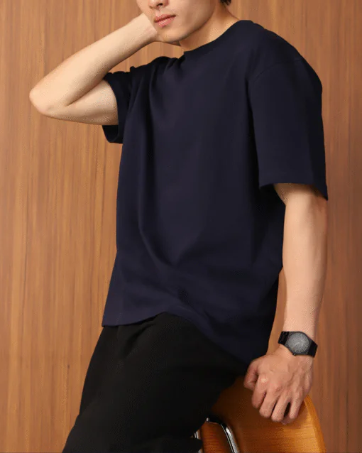 Áo thun Basic Loose | Navy Blue - Flagship - Hình ảnh 6