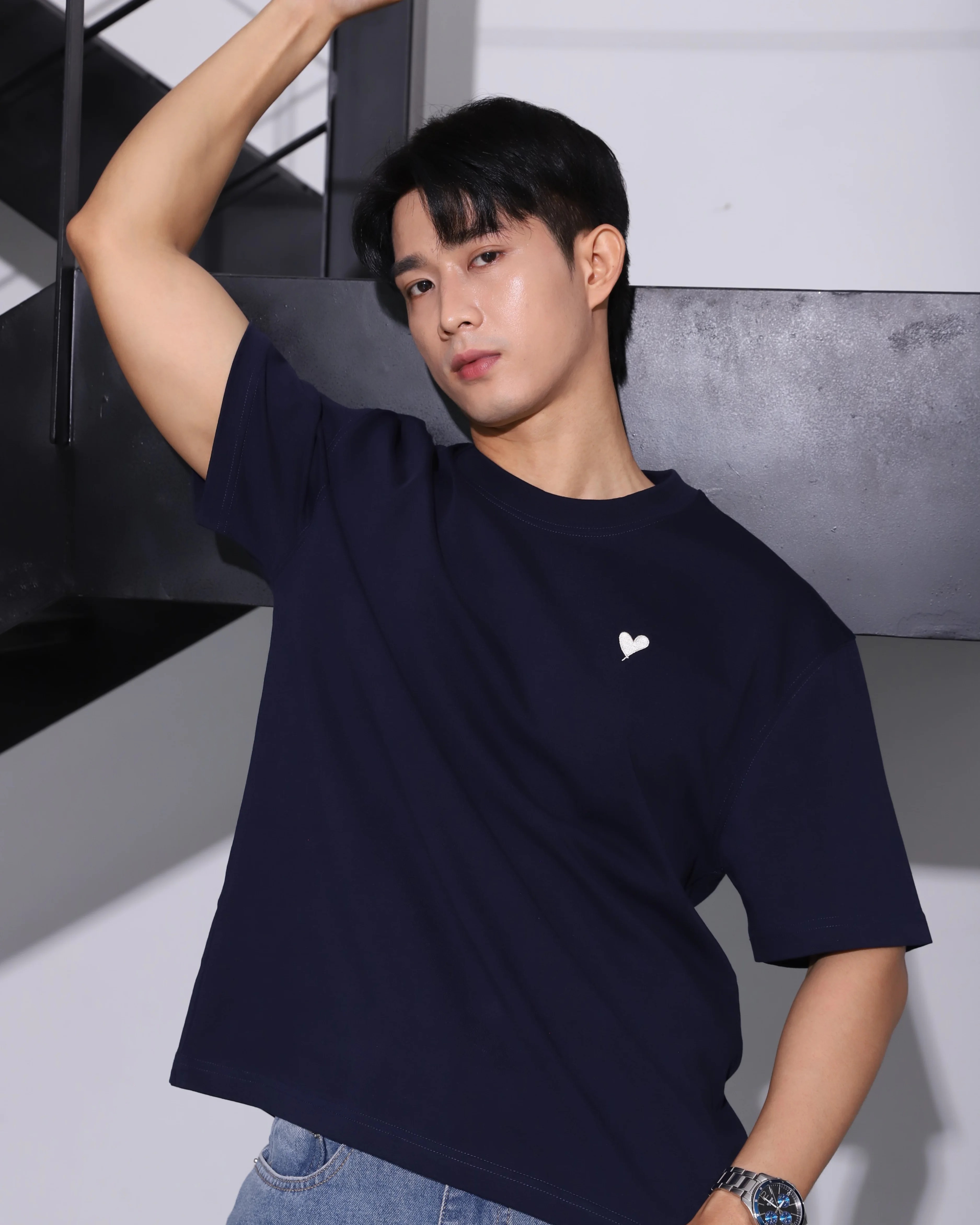 Áo thun Minimal Heart | Navy - Thêu Tim  Be | StepForward Collection - Hình ảnh 6