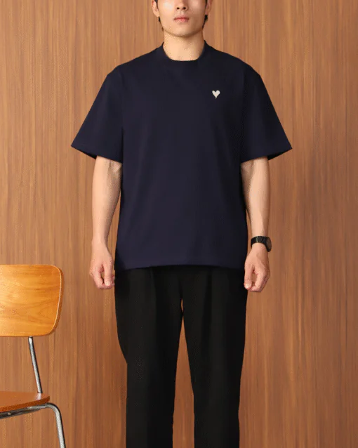 Áo thun Minimal Heart | Navy - Thêu Tim  Be | StepForward Collection - Hình ảnh 4