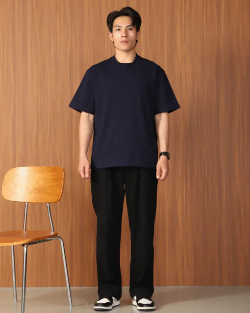 Áo thun Basic Loose | Navy Blue - Flagship - Hình ảnh 3