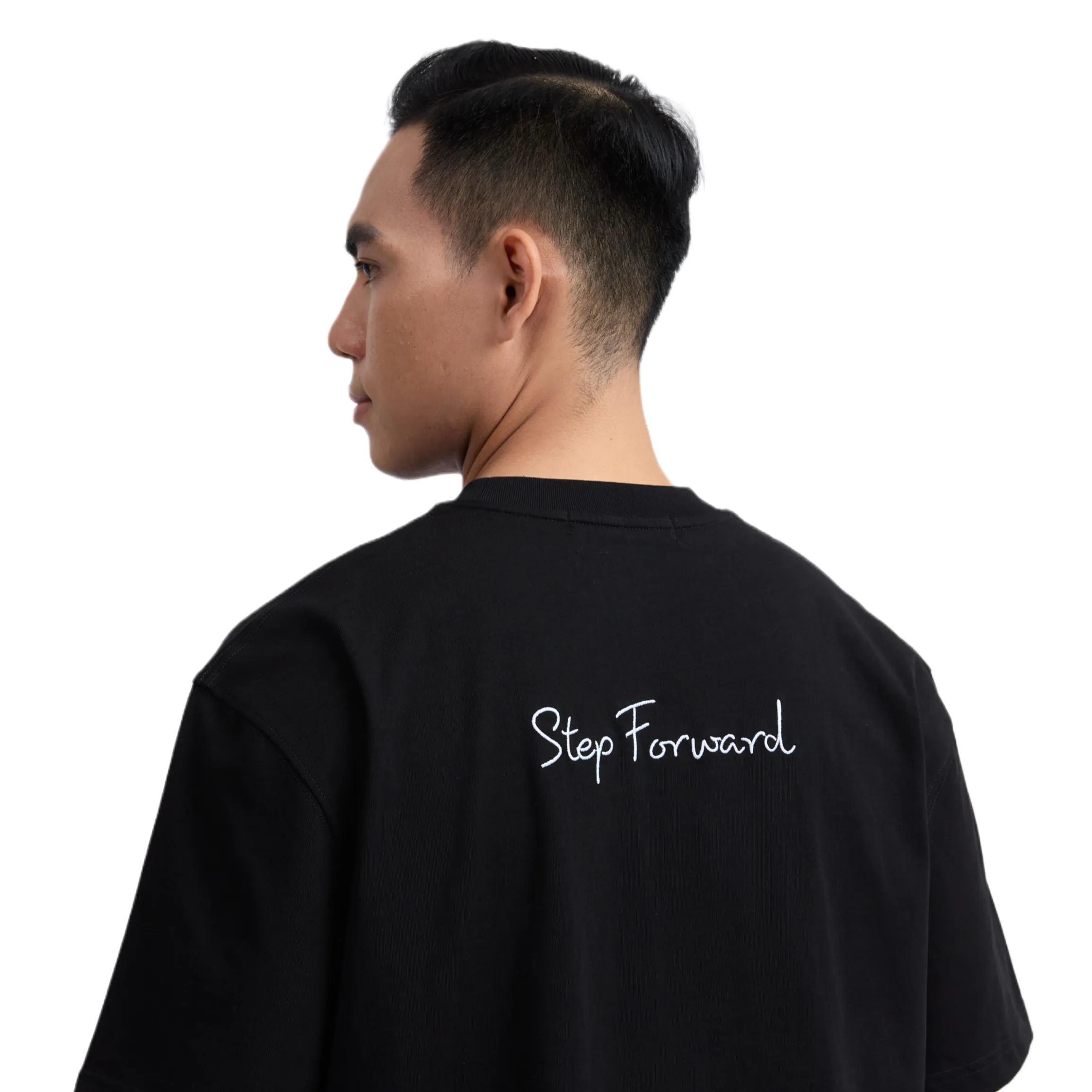 Áo thun StepForward | Black | Thêu Trước Sau - Ảnh 4